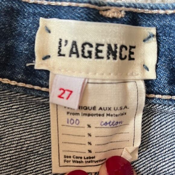 L' AGENCE Olga Cuffed Cigarette Jeans in Amarillo Size 27 - Picture 6 of 7